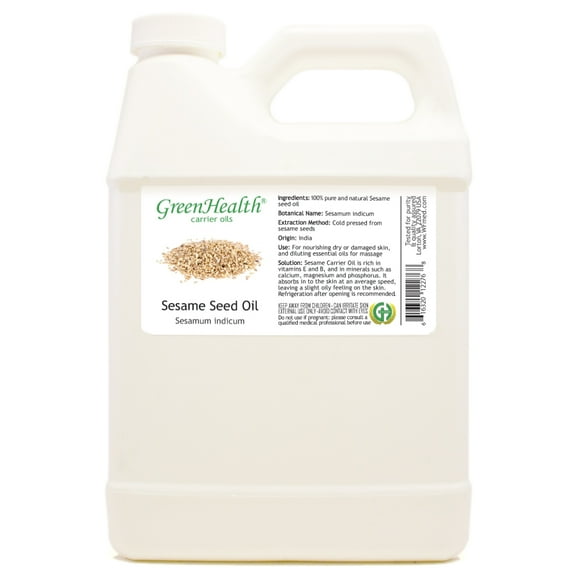 GreenHealth Sesame Seed Carrier Oil 32 fl oz White Plastic Jug with Cap