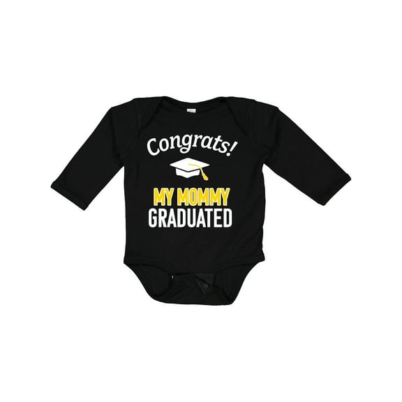Inktastic Congrats My Mommy Graduated with Cap Boys or Girls Long Sleeve Baby Bodysuit