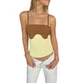 thumbnail image 1 of VISgogo Mujeres Verano Contraste Color Chaleco, Sin Mangas Correa Espagueti Cuello Cuadrado Slim Fit Tank Tops Patchwork Clubwear VISgogo  moda, 1 of 9