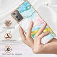 thumbnail image 2 of Allytech Galaxy Note 20 Case, Pretty Marble Design Heavy Duty Shockproof Hybrid Hard PC Soft TPU Bumper Three Layer Drop Protection Anti-Fall Cover Case for Samsung Galaxy Note 20 - Green Pink, 2 of 5