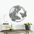 thumbnail image 2 of Key West 3 Dancing Butterflies, Dynamic Roundel, Bas Relief, Wall Sculpture, Metal Art, Tropical Rustic, Antique Shabby Finish, 22 Inch Diameter, 2 of 5