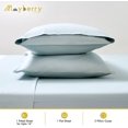 thumbnail image 3 of Mayberry Home 400 Thread Count Sateen Sheet Set 100% Organic Cotton-GOTS Certified-Oeko-TEX Certified - Fitted Sheet, Flat Sheet, 2 Pillowcases-Best Organic Sheet Set (Mysterious Sage, King), 3 of 9