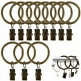 thumbnail image 1 of 40pcs Curtain Rings with Clips 32mm Curtain Rings with Clips Bronze Metal Curtain Rings Curtain Hooks Curtain Clips for Curtain Rod Metal Rod, 1 of 5