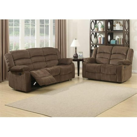 - AC Pacific BILL-2PC-SET Bill 2 Piece Contemporary Brown Reclining Living Room Set