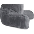 thumbnail image 5 of Husband Pillow Dark Grey, Standard+ Original Reading Pillow in Bed Rest Chair, Shredded Memory Foam Large Lounge Cushion Adult Backrest w/ Arms, Comfy Back Support for Sit Sitting Up, Removable Cover, 5 of 9