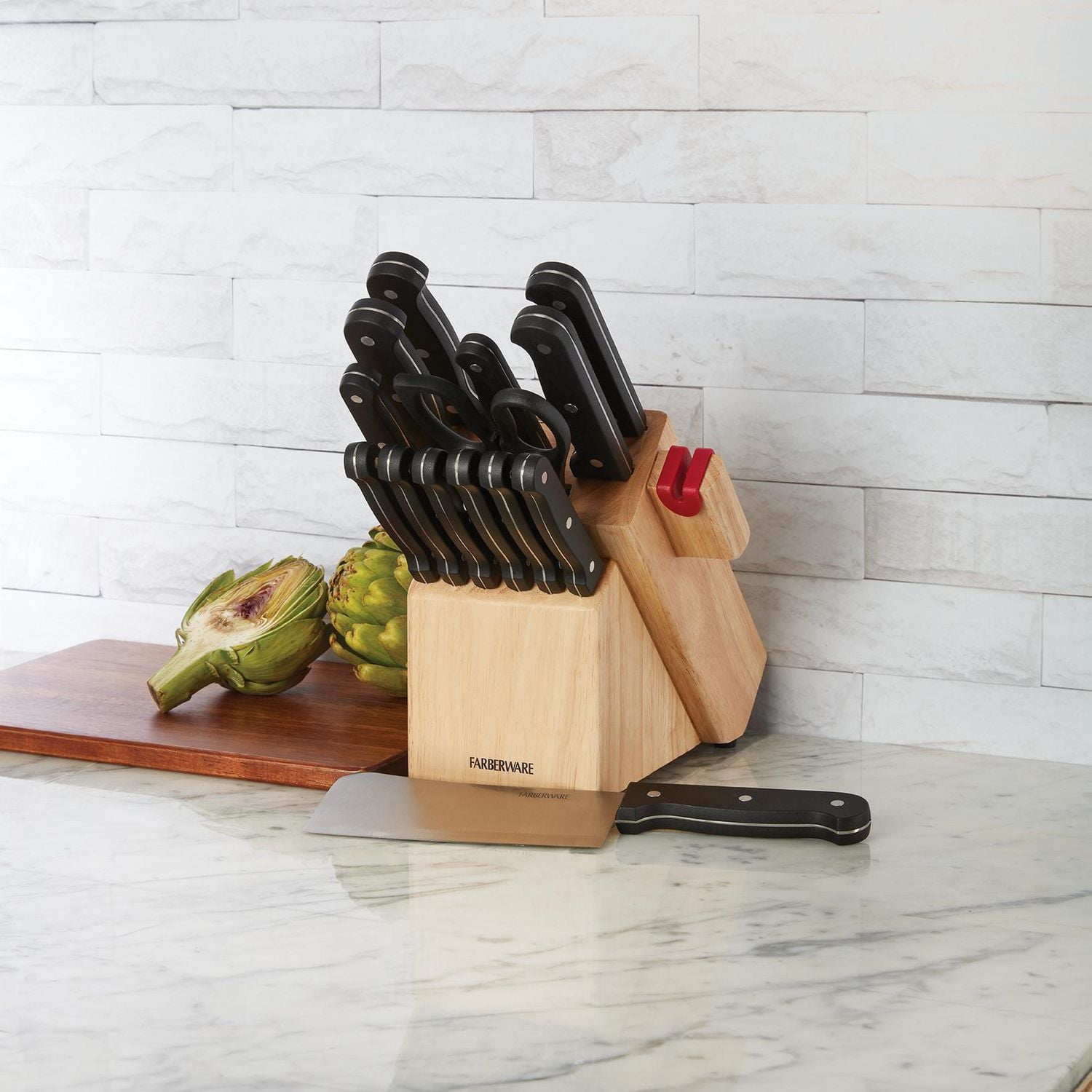 Farberware 14pc Edgekeeper Cutlery Set Triple Rivet