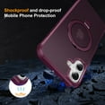 thumbnail image 6 of Dteck Magnetic for iPhone 16 Case with Screen Protector Camera Lens Cover, Compatible with MagSafe, Military Grade Drop Ring Holder Translucent Slim Hard Back Soft Edge,Winered, 6 of 8