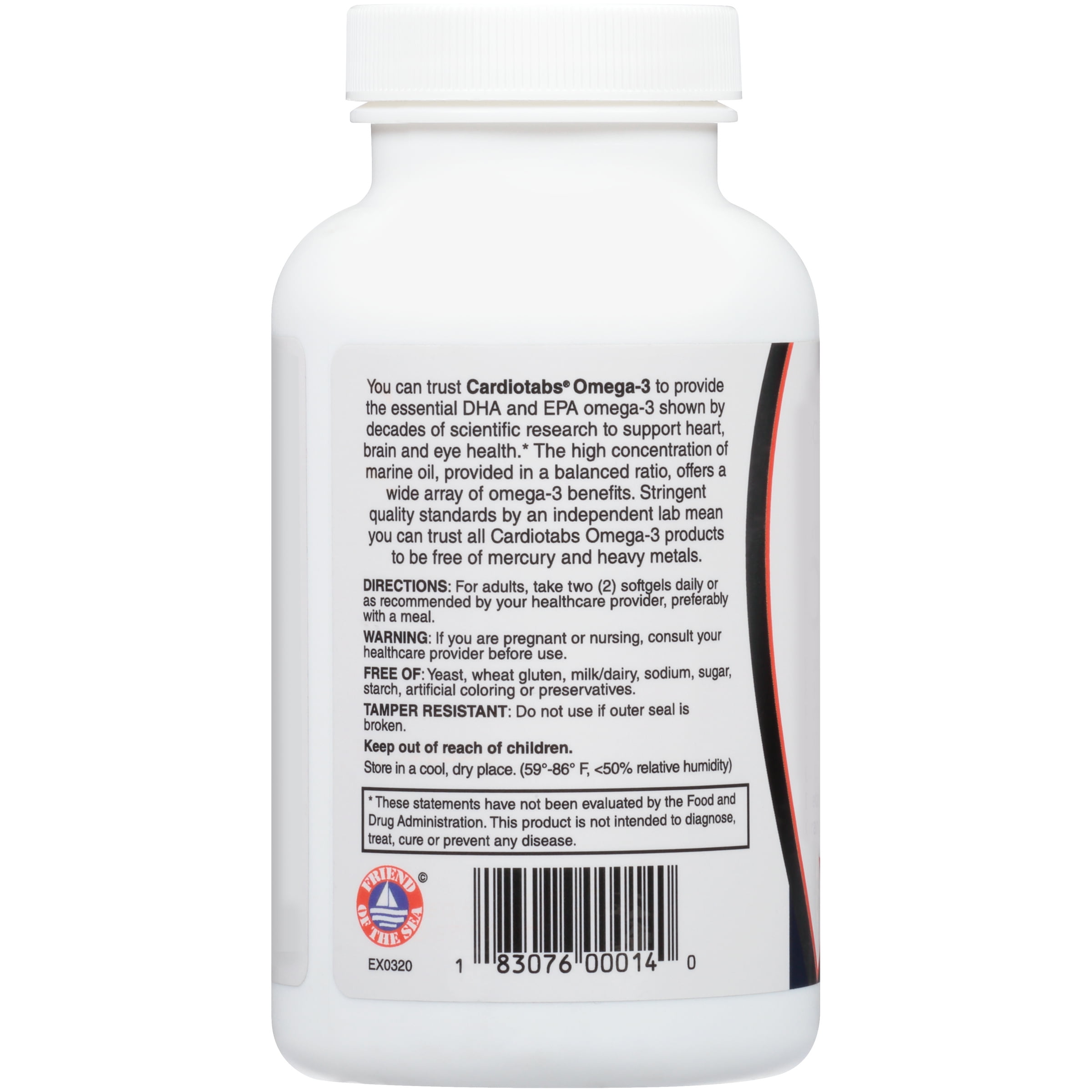 Cardiotabs Extra Strength Orange Berry Omega-3 + Vitamin D3 Dietary Supplement Softgels 120 ct Bottle