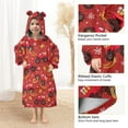 thumbnail image 4 of Dailycode Wearable Blanket Hoodie Oversized Sherpa Flannel Blankets with Pocket for 3-14 Year Old Truck Bell Snowflake, 4 of 7