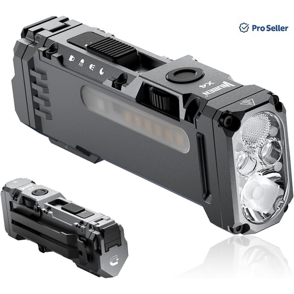 WUBEN X4 Rechargeable EDC Flashlight, 1500 Lumens LED Light, USB-C Charging, Magnetic Tail, IP68 Waterproof, Pocket Clip for Camping and Emergency Use