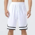 thumbnail image 7 of Running Shorts for Men High Street Solid Color Basketball Sports Shorts Cropped Pants White XXL, 7 of 7