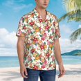 thumbnail image 5 of Daiia Pineapple Flower Hawaiian Shirt for Men Gentle Cotton Regular Short Sleeve Casual-X-Large, 5 of 9