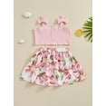 thumbnail image 3 of Bagilaanoe 2Pcs Toddler Baby Girls Summer Clothes Sleeveless Tank Tops + Floral Skirt 6M 12M 18M 24M 3T 4T Kids Casual Skirt Set, 3 of 7