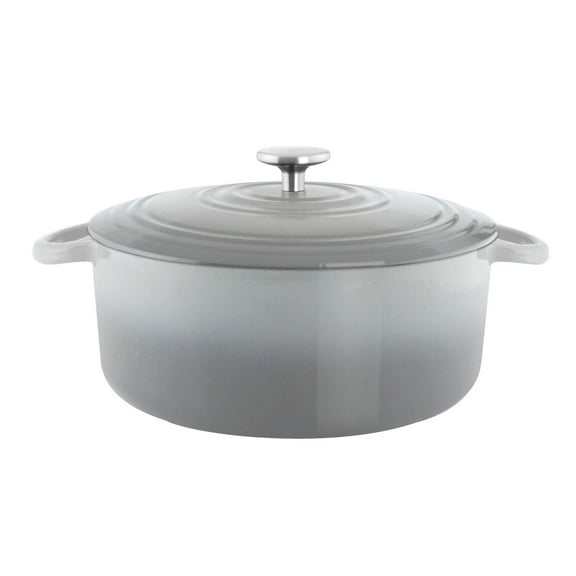 Chantal TC32-280 FG 7qt Round Enamel Dutch Oven-Fade Grey Cast Iron Cookware, 7 quart capacity