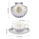 thumbnail image 2 of 1 juego de elegante platillo con forma de concha con taza de café de cerámica y platillo para café, té y leche, kit de taza elegante y práctico, 2 of 8