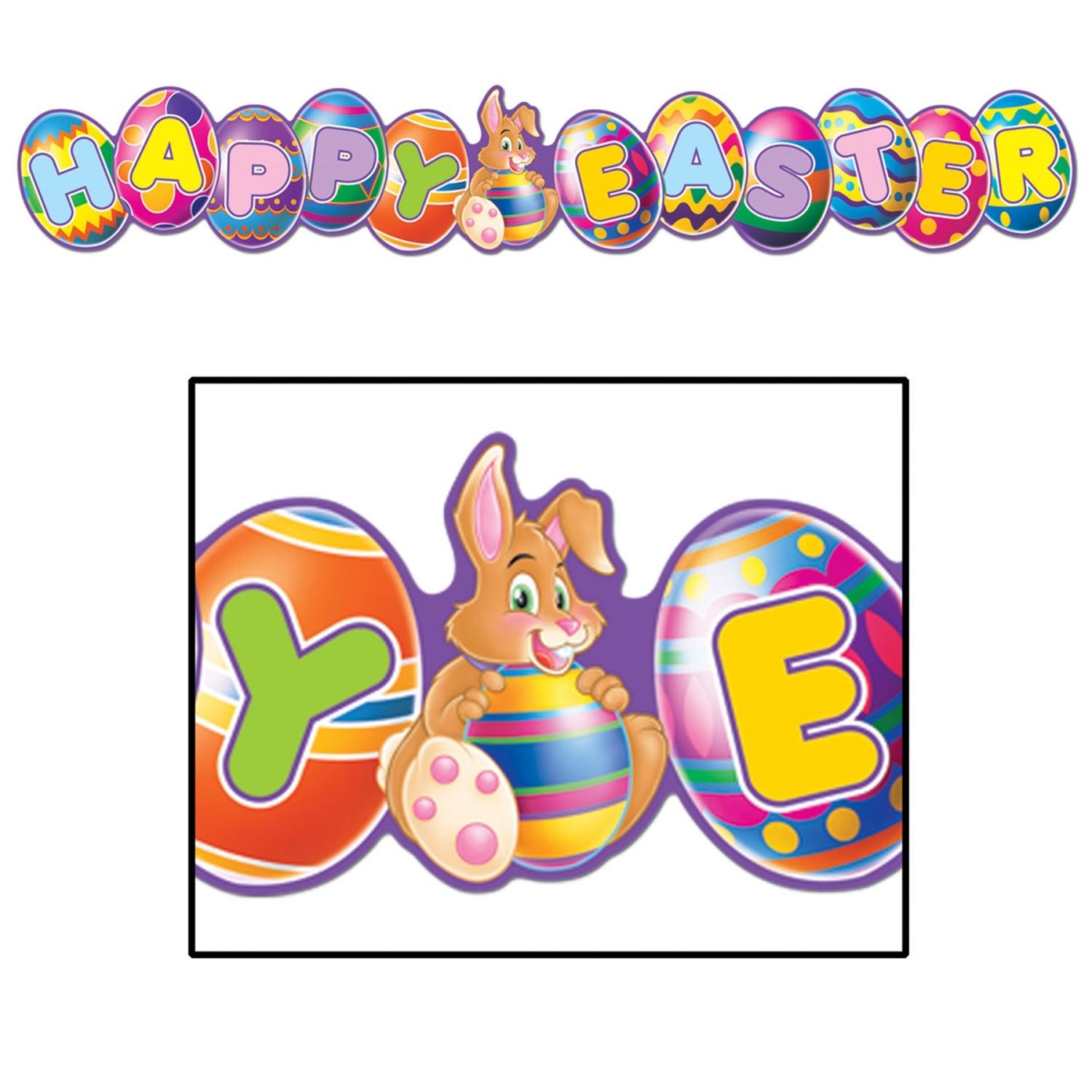 Club Pack of 12 Multi-Colored Happy Easter Hanging Streamer Decorations 35" by Party Central