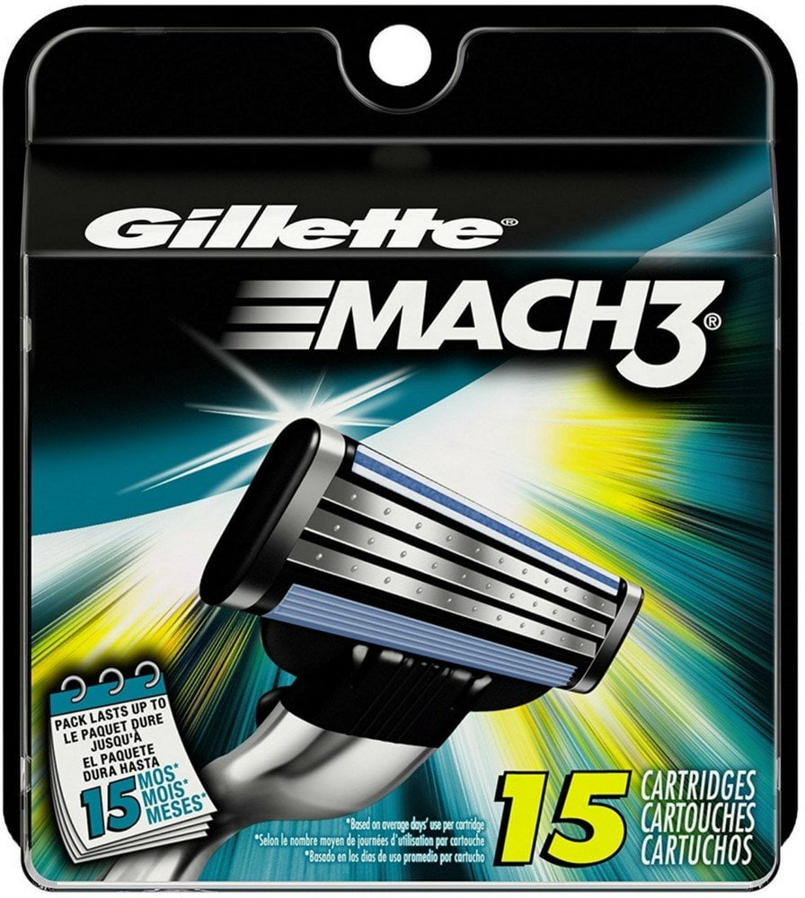 4 Pack - Gillette MACH3 Razor Blades 15 Each