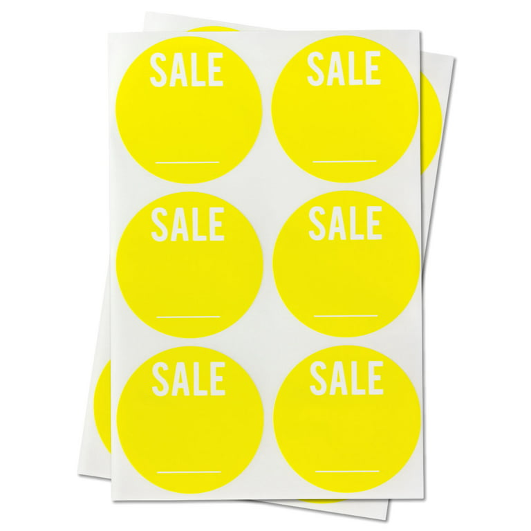 Officesmartlabels 1.5 inch Round Sale Labels for Retail & Yard Sales (Yellow, 300 Labels per Roll)
