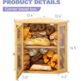 thumbnail image 2 of Corner Bread box for Kitchen Countertop,Farmhouse Bread Box with Acrylic Wavy Door Panel,Large Bread box for kitchen countertop,Food Storage Container (Natural, Extra Large), 2 of 14