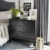 Safavieh Lorna 3-Drawer Contemporary Night Stand, Black