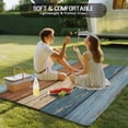 thumbnail image 4 of Farmhouse Blue Brown Outdoor Rug 4x6 Ft - Reversible Patio Rug Outdoor Camping Rugs, Vintage Wooden Striped Washable Indoor Outdoor Area Rugs, Non-Slip Outdoor Carpet Runner for Deck/Porch, 4 of 8