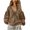 Brown, variant on Womens Blouse Flowy Puff Sleeve V Neck Long Sleeve Solid Boho Casual Loose Top Summer Fall Spring Lightweight Soft Ruched Drop Shoulder Pleated Tunic, Yellow XL