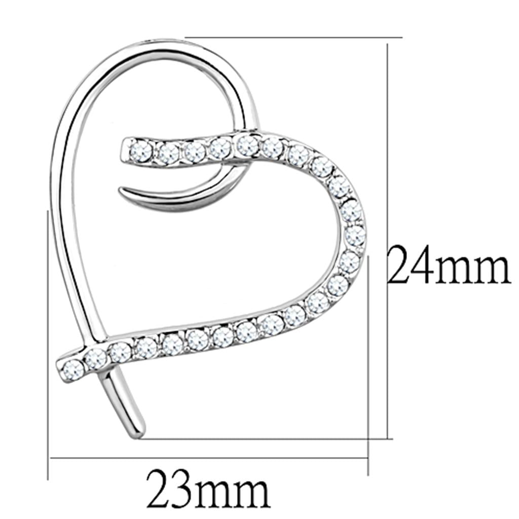 Women's Brass Rhodium CZ Clear 4.50(g) Fashion Stud Earrings