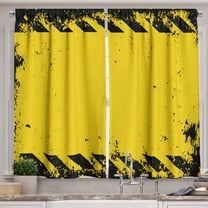 Ambesonne Yellow and White Kitchen Curtains, Country Picnic, 55"x45 ...