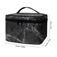 thumbnail image 6 of HELLHERO Grey Stone Texture Polyester Multifunctional Large Capacity Makeup Bag Brush Slots Portable Makeup Cosmetic Bag Organizer Zipper Office Cosmetic Storage, 6 of 6