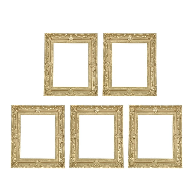 MasteelfCA 5pcs Miniature Resin Photo Frame Vintage Painting Picture Frame for Mini House