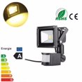thumbnail image 1 of 10W PIR LED Flood Light Motion Sensor Security Floodlight Warm White Black Lamp, 1 of 8