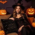 thumbnail image 3 of 18x18in 3D Tufted Black Cat Ghost Fluffy Plush Throw Pillow Cover Hidden Zipper Gothic Spooky Halloween Sofa Decor Cushion Case, 3 of 3