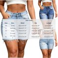thumbnail image 3 of PYGNJK Women's Denim Ripped Shorts Frayed Hem Loose Fit Vintage Summer Jean Short Pants with Pockets Streetwear, 3 of 8