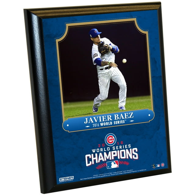 Chicago Cubs 2016 Champions de la Série Mondiale Javier Baez Plaque 8x10