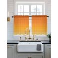 thumbnail image 2 of Burnt Orange Ombre Striped Tier Curtains 24 Inch Length,Sheer Curtains for Bedroom Living Room Window Farmhouse Gradient Line Rod Pocket Drapes Kitchen Curtains Small Half Window 27.5"x24" 2 Panels, 2 of 7