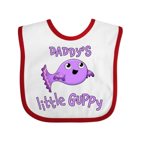 

Inktastic Daddy s Little Guppy- Cute Purple Fish Gift Baby Boy or Baby Girl Bib