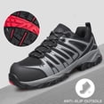 thumbnail image 5 of YHOON Women's Steel Toe Shoes Safety Work Sneakers Comfortable Oil & Slip Resistant Work Shoes Composite Toe Safety Sneakers Black Grey Size 5.5, 5 of 10