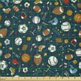 thumbnail image 2 of Ambesonne Sport Fabric by the Yard Microfiber, Dark Silhouette Backdrop, 1 Yard, Dark Blue Multicolor, 2 of 2