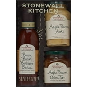 Stonewall Kitchen Bacon 3 Piece Gift Set, Includes Maple Bacon Aioli, Maple Bacon Onion Jam and Boozy Bacon Barbecue Sauce