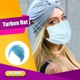 thumbnail image 3 of ziyahi Couvre-Chefs Style Simple Confortable Premium Matériel Couleurs Assorties avec des Boutons Style Musulman Élasticité Femmes Bandeaux Femmes Lac Bleu, 3 of 6