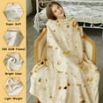 thumbnail image 3 of Burritos Tortilla Blanket, Realistic Food Wrap Blanket Double Sided, Novelty Funny Tortilla Round Soft Blankets (Beige, 47 inches), 3 of 8