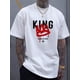 thumbnail image 1 of Camisa con estampado King, talla S para hombre, camiseta informal de manga corta para verano. Para adultos, hombres, mujeres, adolescentes, jóvenes y uso informal., 1 of 6