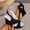 Black, variant on Women's Cute Wedge Sandals Woven Linen Upper Peep Toe Slingback Buckle Plus Size Beach Casual Summer Blue 43