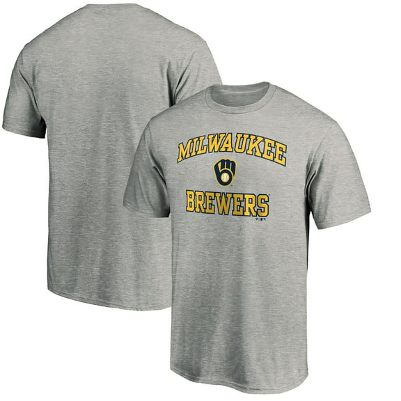 Men's Heather Gray Milwaukee Brewers Heart & Soul T-Shirt