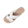 thumbnail image 2 of Caywon Women Flat Slide Sandals, Knotted Criss Cross Fabric, Woven Sole Vacation Dressy, Comfortable Ladies Shoes Sandalias Planas Mujer, 2 of 6