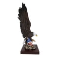 thumbnail image 5 of Large Wings Of Liberty Bald Eagle Flying Over American Flag Statue With Base 17", 5 of 9