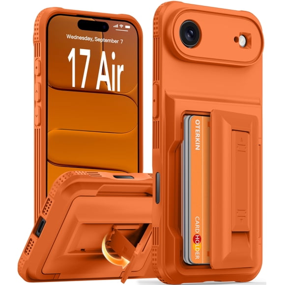 Funda Cartera Oterkin para iPhone 17 Air 6.5" con Protector RFID y Soporte, Naranja