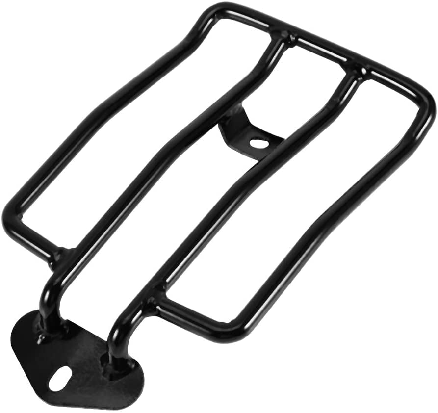 Motorcycle Black Luggage Rack For Stock Solo Seats Harley Dyna Glide 1998-2004 