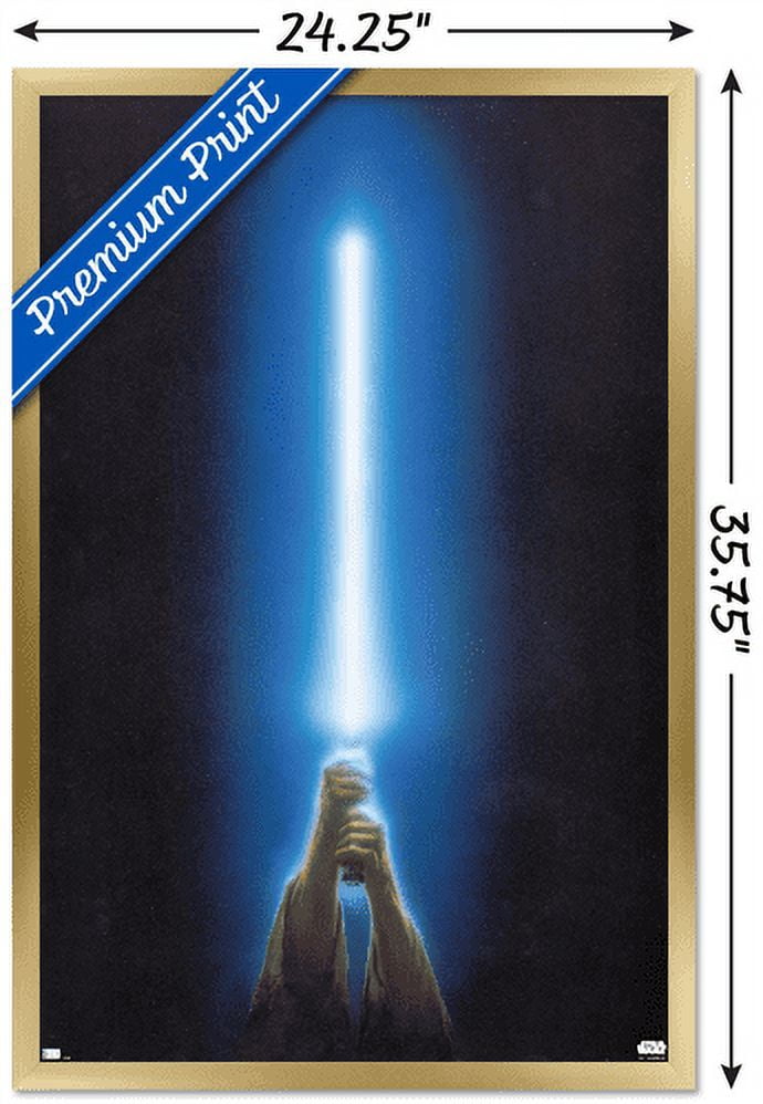 Star Wars: Original Trilogy - Blue Lightsaber Wall Poster, 22.375" x 34", Framed