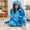 Blue-XX-Large, variant on Green Small Triceratops Dragon Onesie Costume Hooded Zipper Pajamas